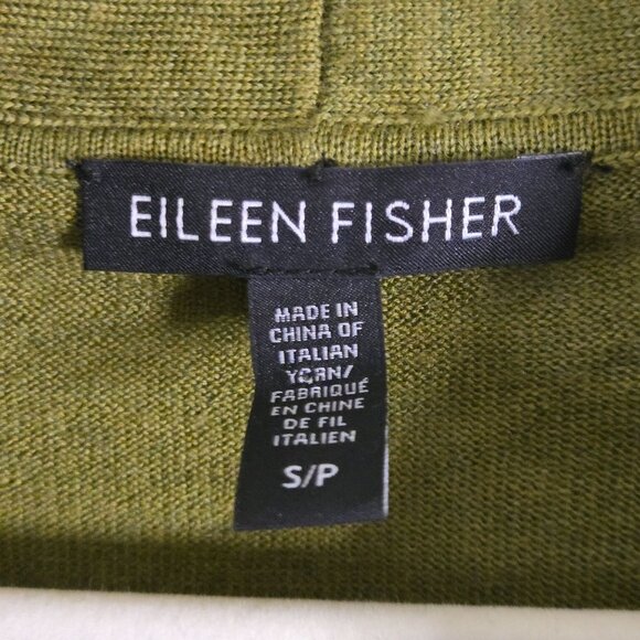 Eileen Fisher 100% Italian Merino Wool Sage Green Cowl Neck Sweater Size S - Picture 6 of 7